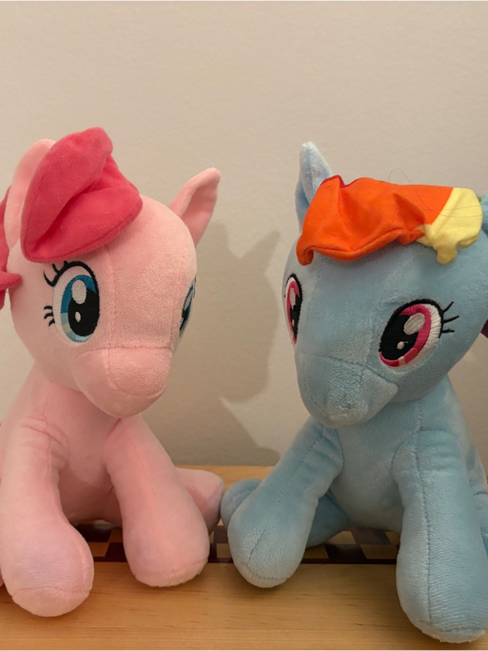 Hasbro Pink and Light Blue Pony Plush Duo with Colorful Manes